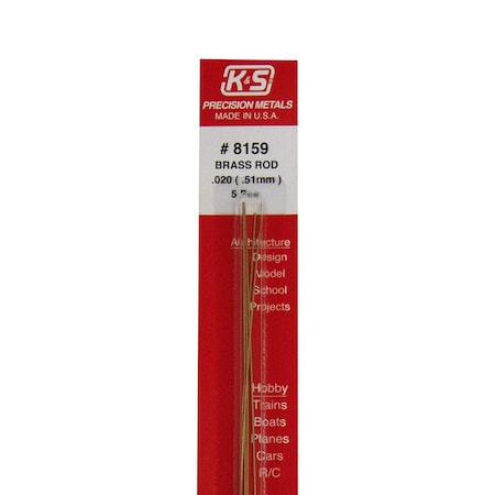 K&S Precision Metals K&S 0.020 in. D X 12 in. L Brass Rod 5 pk 8159